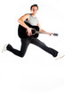 A young man in a jump with guitar