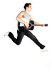 A young man in a jump with guitar