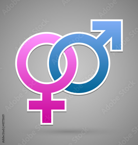 Vector: Venus and Mars female and male symbol Venus and Mars female and male symbol