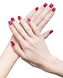 hands with red manicure