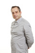 portrait of adult man, isolated on white background