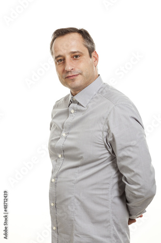 Photo: portrait of adult man, isolated on white background portrait of adult man, isolated on white background