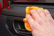 polishing the car