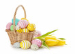 Basket with easter eggs