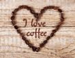 Herz aus Kaffeebohnen