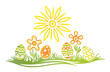 Ostern, Ostereier, Eier, Frühling, grün, orange, gelb