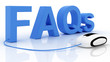 FAQ 3D text with computer mouse. Isolated on white