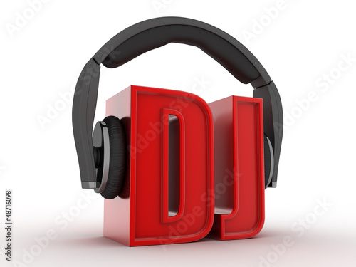 Illustration: Text DJ and headphones Text DJ and headphones
