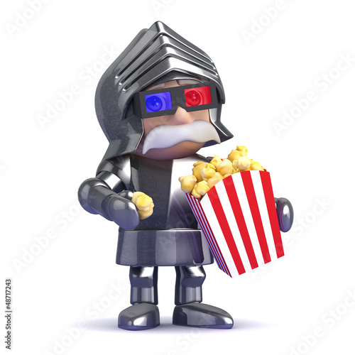 Illustration: Knight eats popcorn at the cinema Knight eats popcorn at the cinema