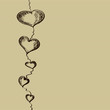 Hand-drawn sketch hearts background