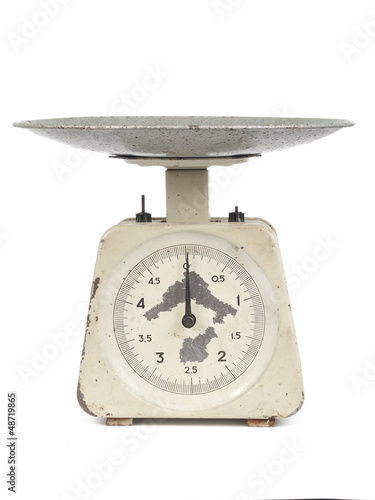 Photo: scales on a white background scales on a white background