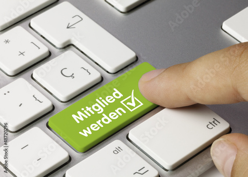 Photo: Mitglied Werden Tastatur. Finger Mitglied Werden Tastatur. Finger