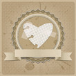Valentine's background or card with paper heart