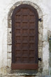 Photo: Old dark wooden texture with medieval white plaster wall around Old dark wooden texture with medieval white plaster wall around