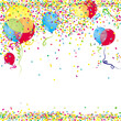 Luftballon, Konfetti Partyhintergrund