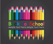 Vector: Colored pencils with erasers, back to school Colored pencils with erasers, back to school