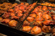 Photo: Steak and other meat on barbeque. Background Steak and other meat on barbeque. Background