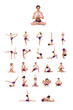Practicing Yoga set. Young woman