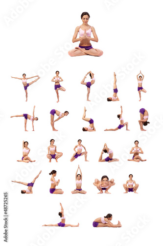 Photo: Practicing Yoga set. Young woman Practicing Yoga set. Young woman