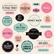 Set of stickers and elements for cosmetics