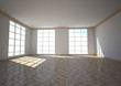 Empty Room Three Windows