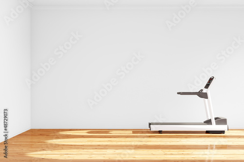 Illustration: Treadmill in empty room Treadmill in empty room