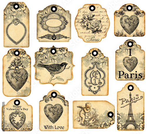 Illustration: 12 valentine labels 12 valentine labels
