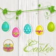 Hanging Easter Eggs on Wood