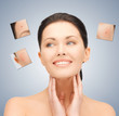 face and hands of beautiful woman