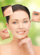 face and hands of beautiful woman