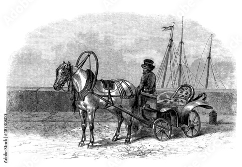 Illustration: Russian Traditional Cab : Troski - 19th century Russian Traditional Cab : Troski - 19th century