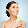 woman with sponge