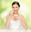 woman with yogurt