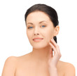 face and hands of beautiful woman