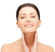 face and hands of beautiful woman