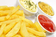 Detalle de aperitivo de patatas fritas.