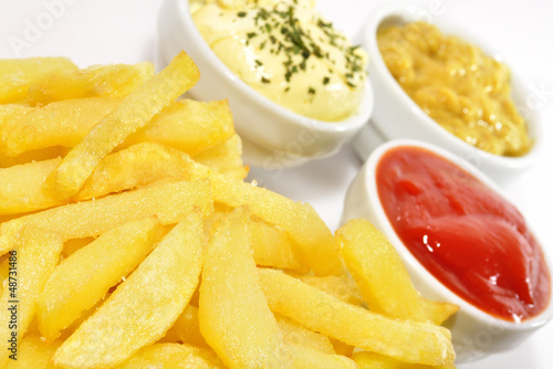 Photo: Detalle de aperitivo de patatas fritas. Detalle de aperitivo de patatas fritas.