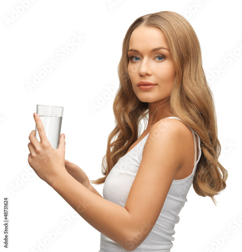 Photo: woman with glass of water woman with glass of water