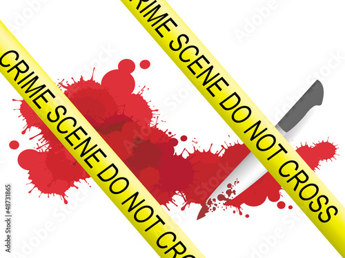 Vector: Crime scene of a knife muderer Crime scene of a knife muderer