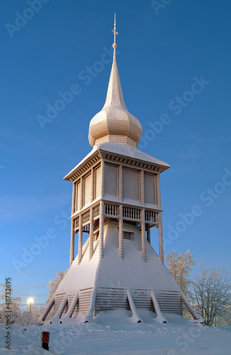 Photo: Belfry of the Kiruna Church in winter, Sweden Belfry of the Kiruna Church in winter, Sweden