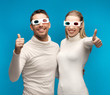 Photo: man and woman with 3d glasses man and woman with 3d glasses