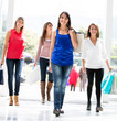 Shopping women walking