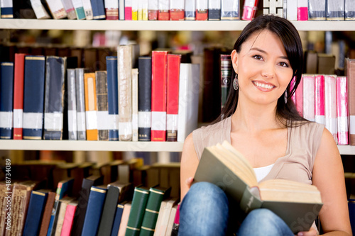 Photo: Woman at the library Woman at the library