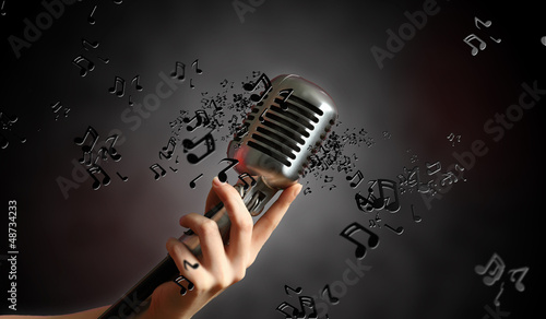 Photo: Audio microphone retro style Audio microphone retro style
