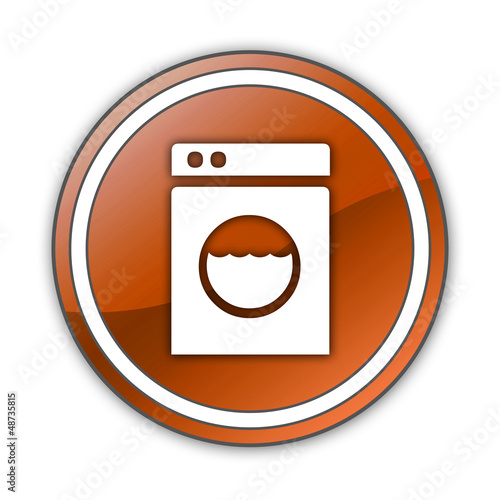 Illustration: Orange Glossy Button "Laundromat" Orange Glossy Button "Laundromat"