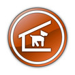 Orange Glossy Button "Kennel / Dog Shelter"