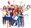 Group student with notebook.