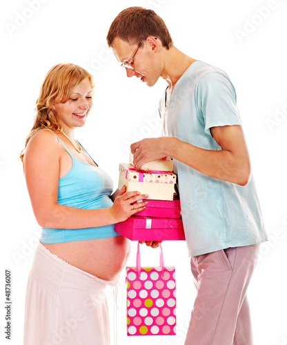 Photo: Pregnant woman with man. Pregnant woman with man.