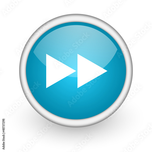 Illustration: scroll blue glossy icon on white background scroll blue glossy icon on white background
