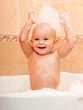 happy joyful kid in a bath